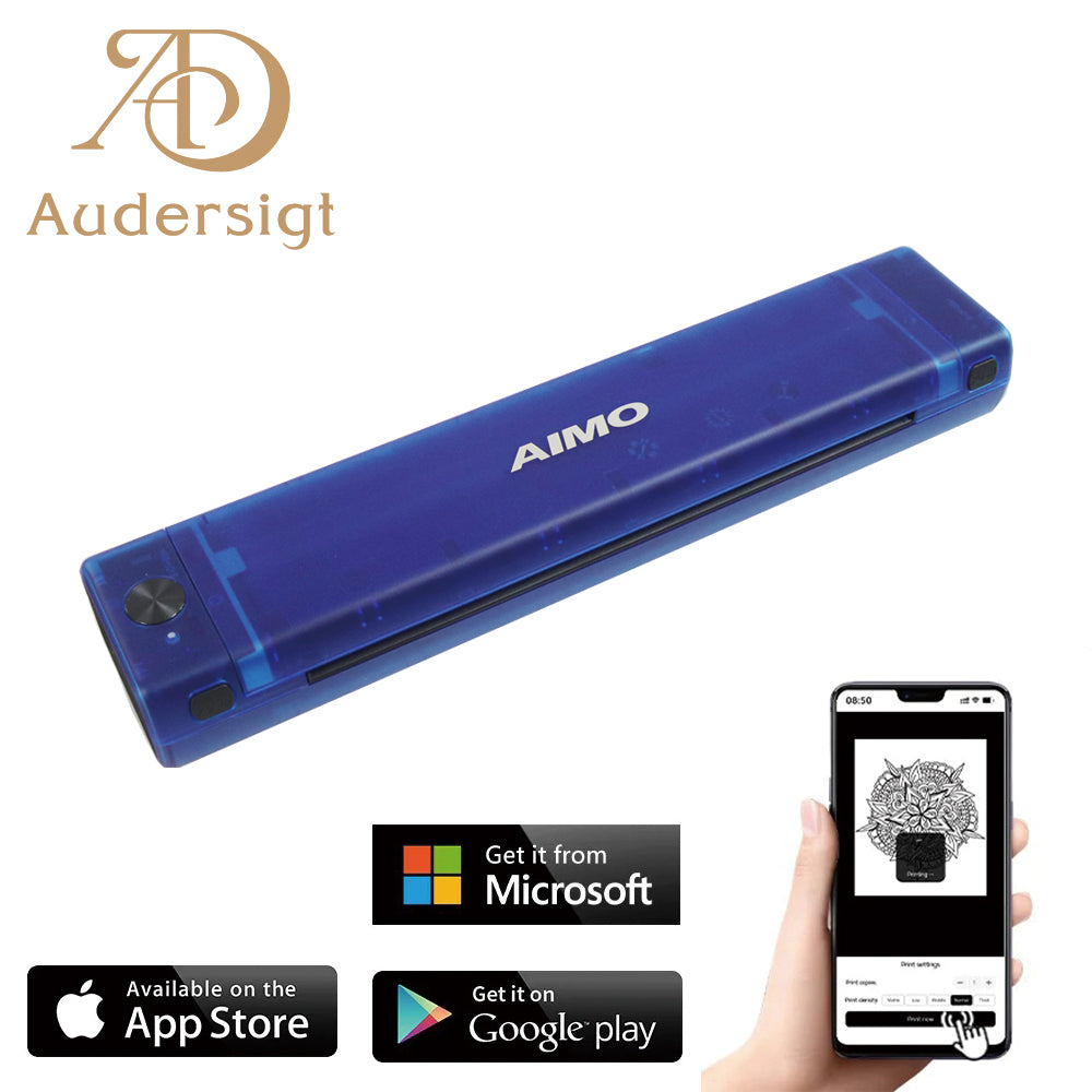 Impresora de tatuajes mini Audersigt, impresora térmica de patrones, impresora inalámbrica con Bluetooth y imagen sombreada para imprimir con batería recargable de 1200 mAh