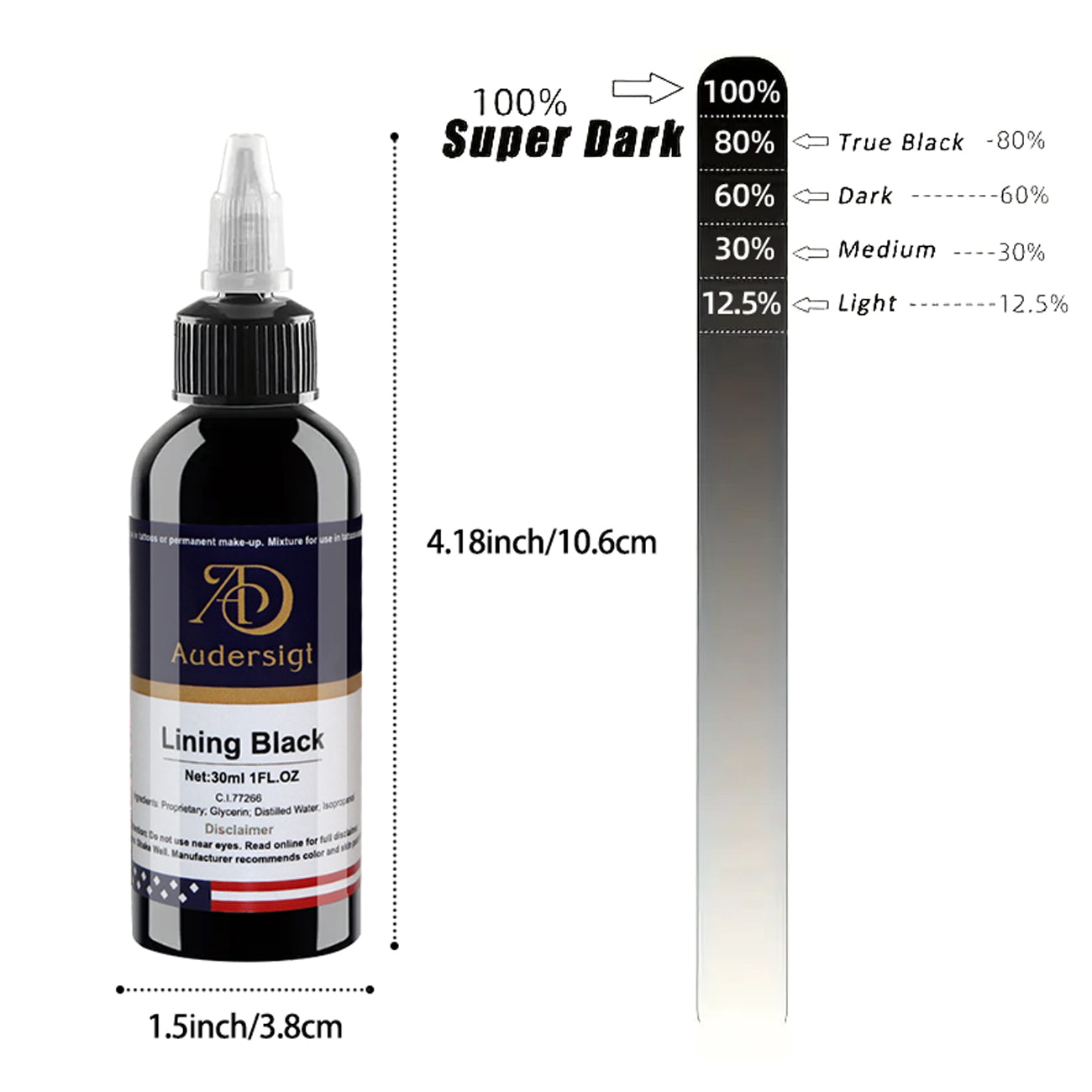 Inchiostro per tatuaggi permanenti nero da 1,01 OZ, pigmento per tatua Audersigt Tatttoo Supply Inchiostro per tatuaggi permanenti nero da 1,01 OZ, pigmento per tatua Audersigt Tatttoo Supply