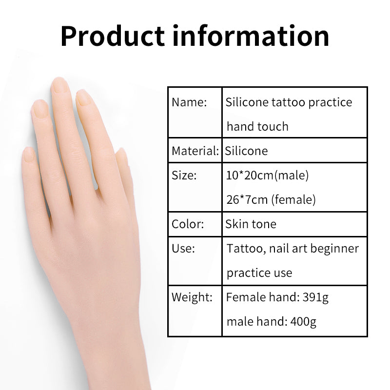 Audersigt Tattoo Silicone Practice Hand Model of Male and Female