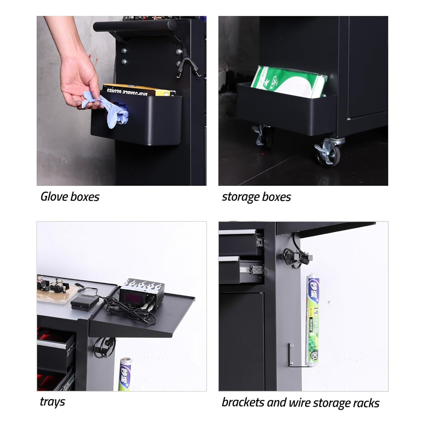 TZ12W Tattoo Tool Cart Drawer Rolling Tool Chest with Drawers Tool for Tattoo Studio