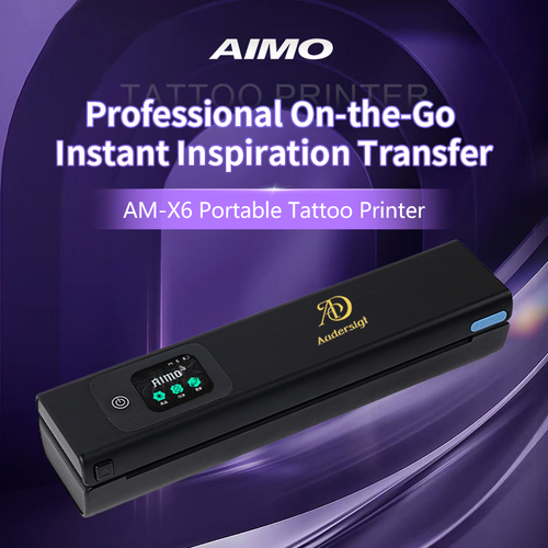 Impresora de tatuajes mini Audersigt, impresora térmica de patrones, impresora inalámbrica con Bluetooth y imagen sombreada para imprimir con batería recargable de 1200 mAh