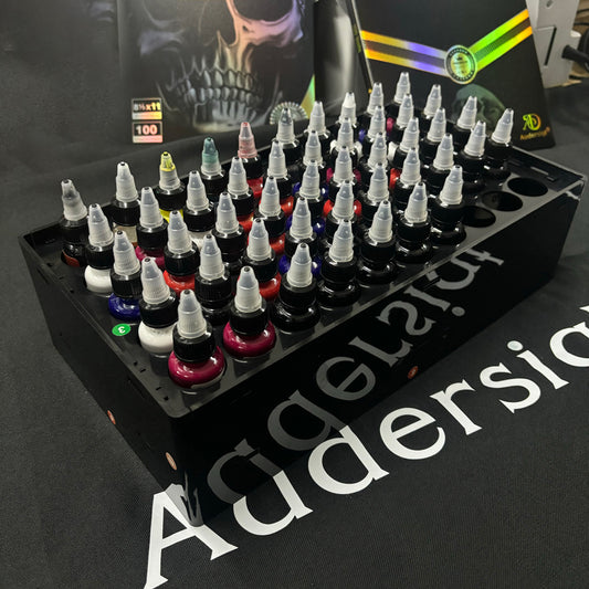 Audersigt New Wall and Desktop Tattoo Ink Embroidery Ink Display Rack 50 Holes