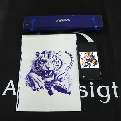 Impresora de tatuajes mini Audersigt, impresora térmica de patrones, impresora inalámbrica con Bluetooth y imagen sombreada para imprimir con batería recargable de 1200 mAh
