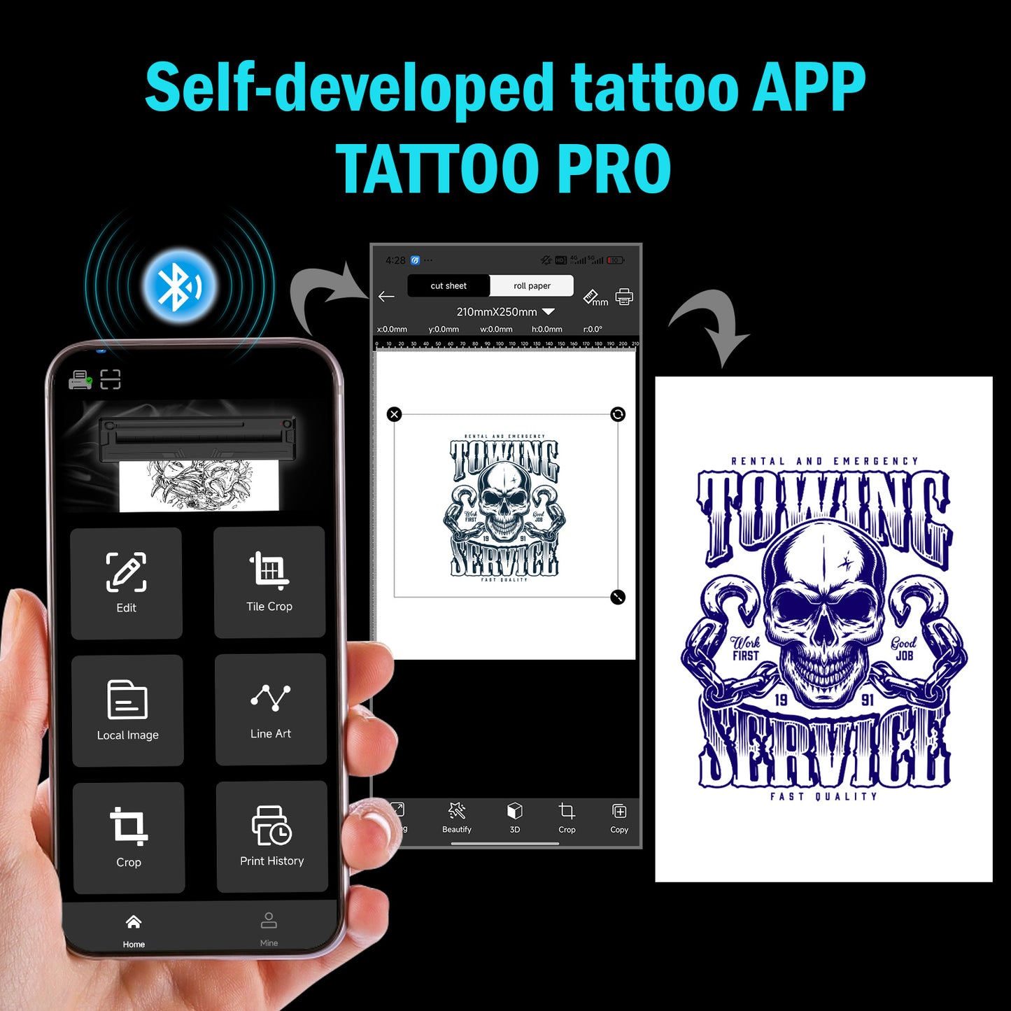 Audersigt M8 Mini Tattoo Printer Thermal Pattern Machine Printable Shaded Image Bluetooth Wireless Printer