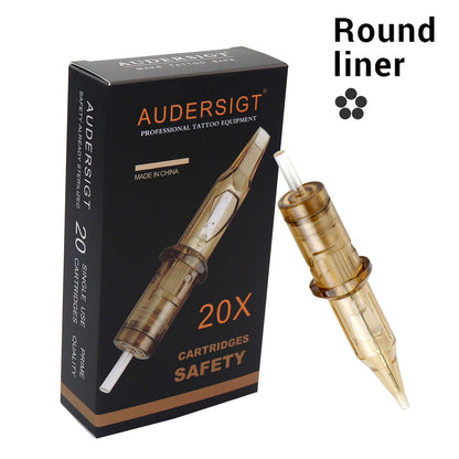 Audersigt®  SAFETY Tattoo Cartridges Needles Round Liner RL 20PCS