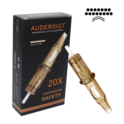 Audersigt®  SAFETY Tattoo Cartridge Needles Round Magnum RM 20PCS