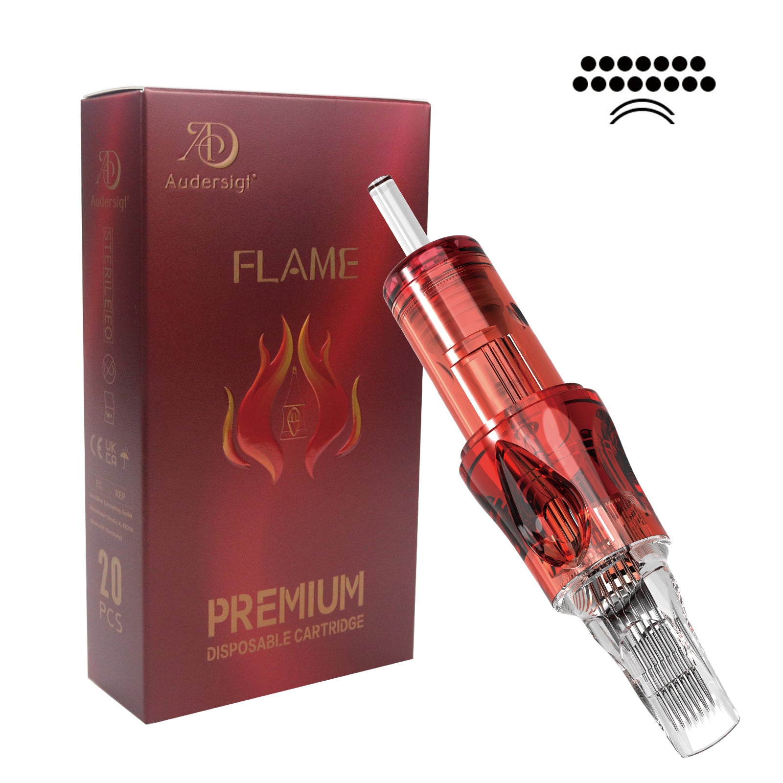 Audersigt® Premium Flame Tattoo Cartridge Needles Round Magnum RM 20PCS