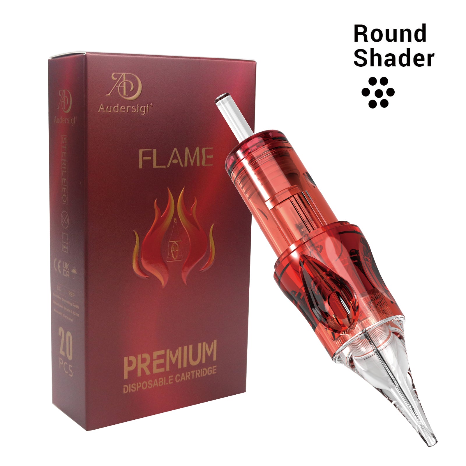 Audersigt® Premium Flame Tattoo Cartridges Needles Round Shader RS 20PCS