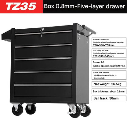Audersigt Tattoo Tool Cart Drawer Rolling Tool Chest w Drawers LockTool Organizer Box for Tattoo Shop