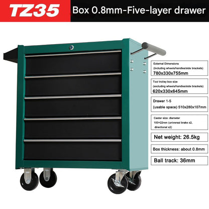 Audersigt Tattoo Tool Cart Drawer Rolling Tool Chest w Drawers LockTool Organizer Box for Tattoo Shop