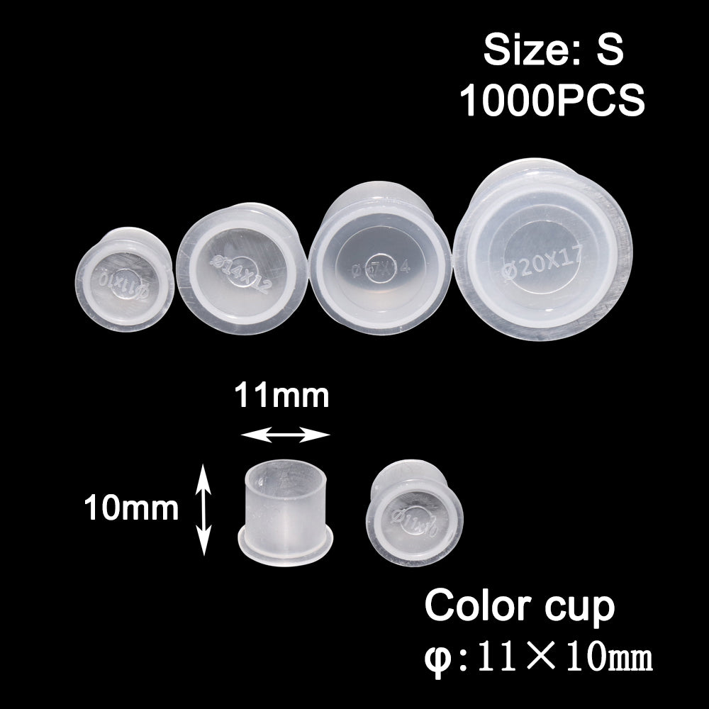 Tattoo Ink Caps Cups - White Plastic Disposable Tattoo Ink Cups With Base