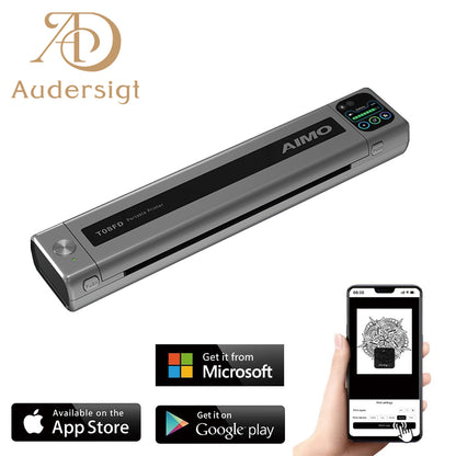 Impresora de tatuajes mini Audersigt, impresora térmica de patrones, impresora inalámbrica con Bluetooth y imagen sombreada para imprimir con batería recargable de 1200 mAh