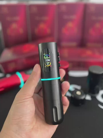Audersigt New Wireless Tattoo Machine Colorful HALO light Tattoo Gun Tattoo Cartridges Pen