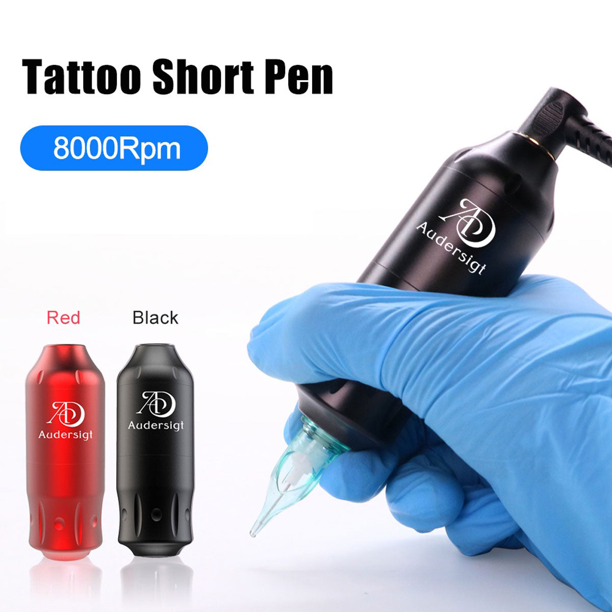 Audersigt Rotary Tattoo Pen Machine Professional Short Pen Cartridges Tattoo Gun with RCA Cable for Tattoo Artists